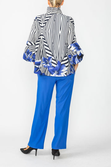 Blue Ruffle Collar Jacket